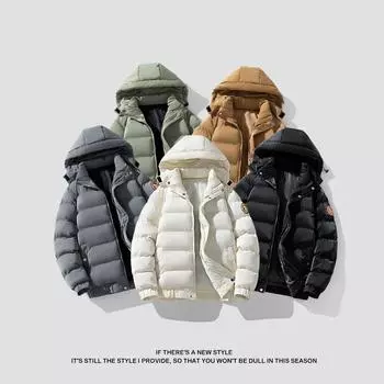 Осень-зима, повседневные теплые толстые мужские парки, куртки в стиле Харадзюку, пуховое пальто, мужская парка с капюшоном, верхняя одежда, куртка-хлеб M чёрный