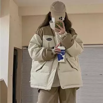 Осень-зима пуховик хлопковый пальто женские парки свободные утолщенные студенческие корейские верхняя одежда XS