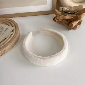 Осень/Зима Ретро Плюшевая Текстура Губка Утолщенные Ободки Простой Однотонный Пушистый Ободок для Волос Женская Мода Элегантный Обруч для Волос