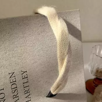 Осень/Зима Ретро Вязаная Плетёная Повязка на Голову Плюшевая с Зубцами Нескользящая Однотонная Повязка для Волос Женская Девушка Мода Элегантный Ободок для Волос