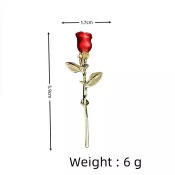 Осень/Зима Роскошные атмосферные аксессуары для пальто Грудь Цветы Высококачественные ощущения Фиксированные булавки Полностью инкрустированная брошь в виде розы из циркония 1 * Brooch конфеты яблоко красный