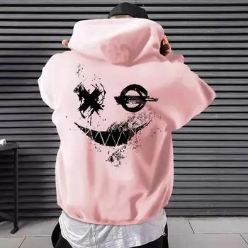 Осень-зима с длинными рукавами и 2D цифровой печатью повседневные свободные пуловеры с капюшоном и толстовки мужские S красный