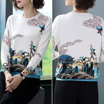 Осень-зима шерстяной свитер с 3D принтом, винтажный вязаный нижний свитер, теплый джемпер больших размеров из смесовой шерсти, топы M абрикосовый