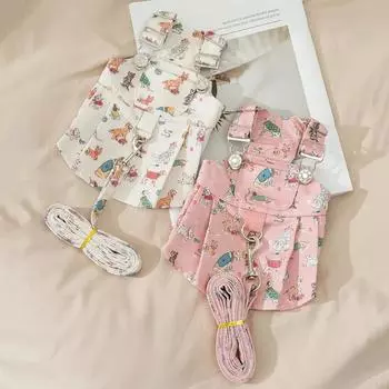 Осень-зима Собака Принцесса Мультфильм Милые Собаки Граффити Тяговые Ремни Юбка Кошка Юбка Домашние Собаки Одежда Одежда Для Щенков Платья XS