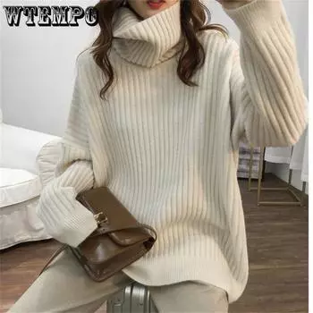 Осень-зима свитер женский тонкий рубашка женская с длинными рукавами толстая трикотажная рубашка пуловер синий