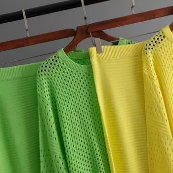 Осень-зима, свободный пуловер с круглым вырезом, женский однотонный вязаный широкий брюки с длинными рукавами, комплект из двух предметов One Size абрикосовый