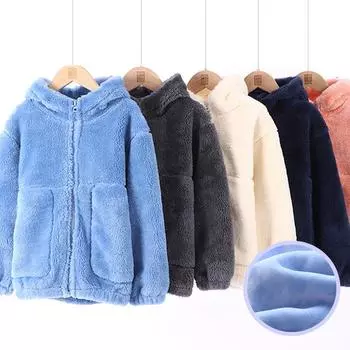 Осень Зима Теплые Пальто Верхняя Одежда Одежда Дети Мальчики Девочки Одежда Полиэстер Термо Толстовки На Молнии Женщины Мужчины 180cm синий