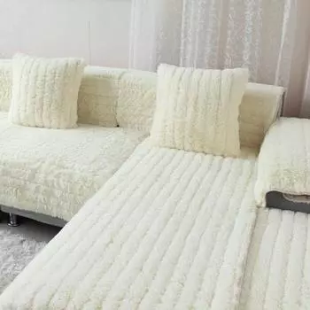 Осень-зима, толстая плюшевая подушка для дивана, нескользящая однотонная подушка для дивана, подлокотник, полотенце, тканевый чехол на спинку, европейская L-образная форма 70x70