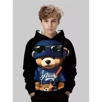 Осень/Зима Толстовка для мальчиков с 3D-принтом аниме Модная повседневная верхняя одежда Толстовка Худи Худи Худи Куртка 5-6Y
