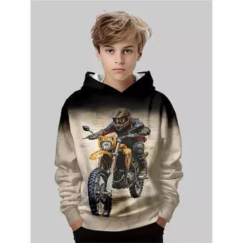 Осень/Зима Толстовка для мальчиков с 3D-принтом аниме Модная повседневная верхняя одежда Толстовка Худи Худи Худи Куртка 5-6Y