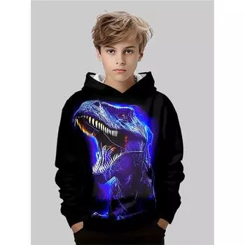 Осень/Зима Толстовка для мальчиков с 3D-принтом аниме Модная повседневная верхняя одежда Толстовка Худи Худи Худи Куртка 5-6Y