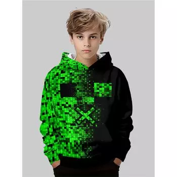 Осень/Зима Толстовка для мальчиков с 3D-принтом аниме Модная повседневная верхняя одежда Толстовка Худи Худи Худи Куртка 5-6Y