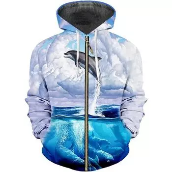 Осень-зима толстовки с капюшоном на молнии пальто женские 3D принтованные мужские толстовки на молнии мужские повседневные кардиганы куртка S