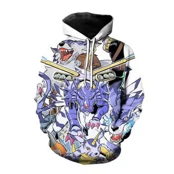 Осень-зима толстовки с капюшоном в стиле аниме Digimon Adventure 3D принт толстовка для мужчин и женщин модный пуловер с капюшоном цифровые монстры пальто унисекс L