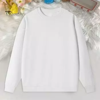 Осень-зима унисекс-толстовка с круглым вырезом, однотонная, эластичная, с длинными рукавами, свободная, термобелье, повседневная одежда, спортивная, уличная, праздничная одежда M серый