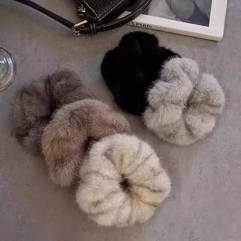 Осень-зима универсальная плюшевая веревка для волос для женщин изысканная имитация норки повязка на голову резинки для волос аксессуары подарки