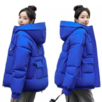 Осень-зима, утепленная теплая парка, женская повседневная однотонная свободная куртка с большим карманом и капюшоном, куртки с хлопковой подкладкой, верхняя одежда M белый
