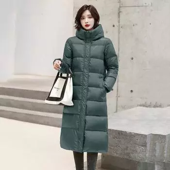 Осень-зима, утепленная теплая парка, женская повседневная однотонная свободная куртка с капюшоном, верхняя одежда для женщин M