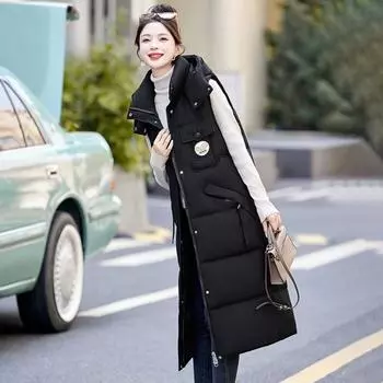 Осень-зима, утепленная теплая парка, женская повседневная однотонная свободная куртка с капюшоном, верхняя одежда для женщин L хаки