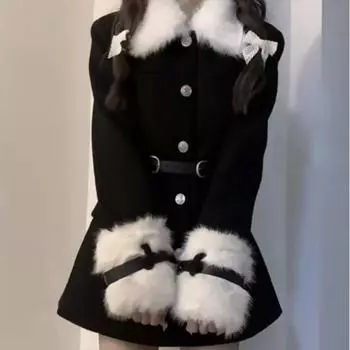 Осень-зима, утепленная теплая парка, женская повседневная однотонная свободная куртка с капюшоном, верхняя одежда для женщин S чёрный