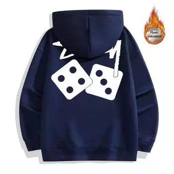 Осень/зима утолщенная плюшевая черно-белая толстовка с капюшоном из хлопка высокого качества на плоской подошве черного и белого цвета с принтом кубиков S темно-синий