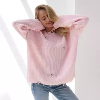 Осень-зима Винтажный свободный топ с длинными рукавами, цветной пуловер, трикотажный свитер с круглым вырезом S хаки