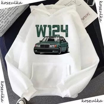 Осень-зима W124 автомобильные толстовки модные мужские стильные уникальные дизайн с капюшоном мужские толстовки с капюшоном M