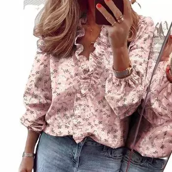 Осень-зима Женская блузка Большой пуловер Оверсайз Длинный рукав Базовые рубашки Футболки Одежда Плюс Размер 5XL розовый