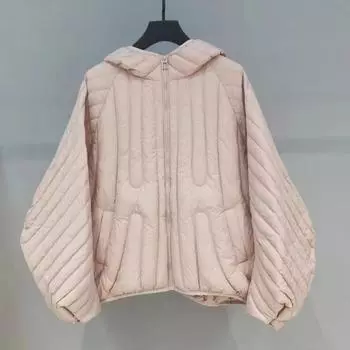 Осень-зима женская куртка-пуховик большого размера, короткая, ультралегкая, пуховая куртка с капюшоном, теплая, парка, верхняя одежда One Size бежевый