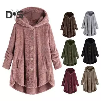 Осень-зима женская куртка с флисовой подкладкой, однобортная, с неровным подолом, с капюшоном, свободная, средней длины, с длинными рукавами, пижама с капюшоном, повседневное пальто для активного отдыха S вино красного