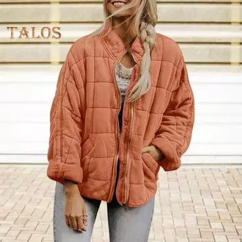 Осень-зима Женская куртка с воротником-стойкой, длинными рукавами, карманами на молнии, однотонной защитой шеи, толстый теплый кардиган, женское пальто S мятный зеленый