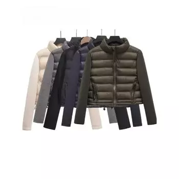 Осень-зима женская мода однотонная куртка в стиле пэчворк пальто винтажное стоячее лацкан женское шикарное хлопковое пальто XS