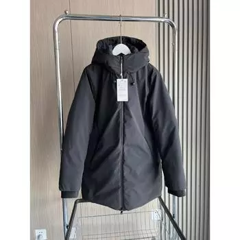 Осень/Зима Женская мода Простой Средней Длины Водонепроницаемый Ветрозащитный Толстый С Капюшоном Холодный Открытый Пальто Женщины XS чёрный