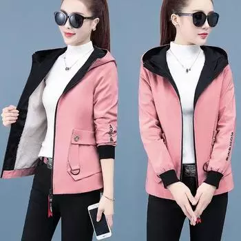 Осень-зима женская повседневная куртка с капюшоном спортивная одежда повседневное свободное хлопковое пальто пальто кардиган на молнии бейсбольная форма M красный