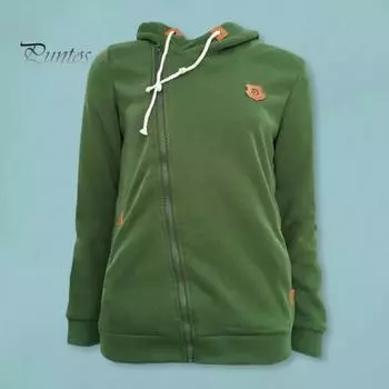 Осень-зима Женская толстовка с капюшоном, диагональная молния, толстые длинные рукава, большие размеры, однотонная, с завязками на шнурке, с капюшоном, эластичные манжеты, спортивная повседневная одежда, домашнее офисное пальто 4XL светло-серый