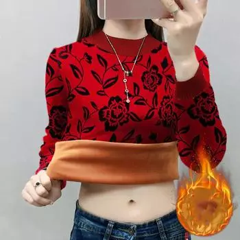 Осень-зима, женская утолщенная зимняя флисовая рубашка с воротником-полувысоким воротником, верхом с принтом в западном стиле и нижней рубашкой 3XL хаки