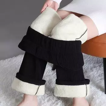 Осень-зима женские бархатные утолщенные вельветовые брюки корейская мода свободные повседневные длинные спортивные брюки больших размеров прямые брюки 1930 M чёрный