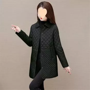 Осень-зима женские пальто модные повседневные утолщенные теплые куртки с длинным рукавом L чёрный