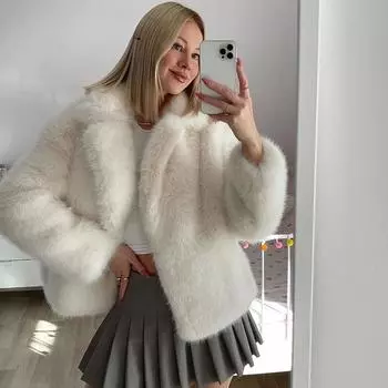 Осень-зима женские повседневные толстые куртки модная уличная одежда элегантные однотонные свободные отложной воротник шикарные женские пальто XS