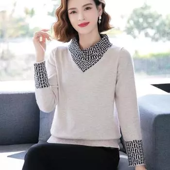 Осень/Зима Женские шерстяные свитера Полуводолазки Свободные пуловеры Трикотажные топы S покинуть белый