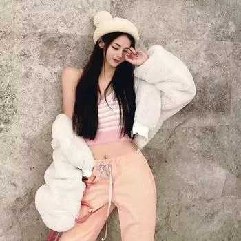 Осень-зима Женский кардиган Пальто Утолщенный плюшевый капюшон с воротником Свободный ветрозащитный однотонный цвет S белый