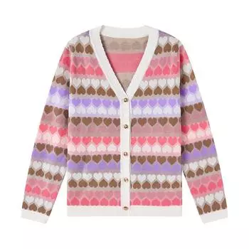 Осень-зима женский кардиган винтажный элегантный роскошный ручной работы с вышивкой Mori Girls сладкий вязаный шерстяной свитер кардиган C-173 One Size розовый