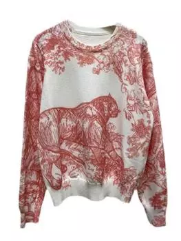 Осень-зима, женский повседневный стиль, пуловер с животным принтом, свитер, классические вязаные топы с круглым вырезом C-069 One Size арбуз красный