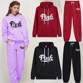 Осень-зима женский спортивный костюм, пуловер, толстовки, комплект из двух предметов, толстовка с буквенным принтом + спортивные штаны на шнурке, повседневная одежда 3XL