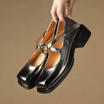 Осенне-летняя обувь Krazing Pot из коровьей кожи с квадратным носком и средним каблуком, размер 42, женские туфли-лодочки Superstar на мелкой подошве 34 серый