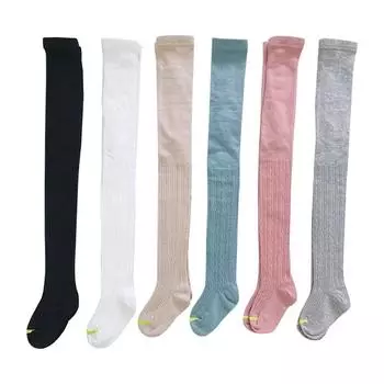 Осенне-весенние детские колготки для маленьких девочек, хлопковые теплые колготки, носки, трикотажные мягкие плотные чулки S хаки