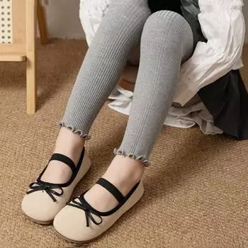 Осенне-весенние милые стильные однотонные колготки для девочек, весенне-осенние хлопковые трикотажные детские колготки для детей 0-6 лет 80 жёлтый