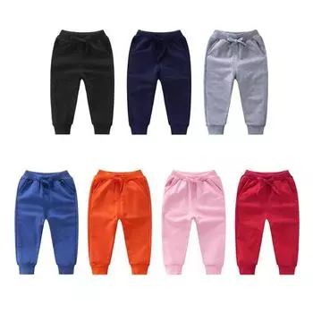 Осенне-весенние спортивные штаны для мальчиков и девочек, хлопковые спортивные штаны для активного отдыха для малышей с карманами, спортивные брюки для мальчиков и девочек, От 1 до 9 лет 80