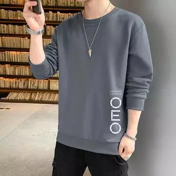 Осенне-весенняя мужская футболка с длинными рукавами, летняя рубашка, мужской свитер с круглым вырезом для мужчин XXXXL белый