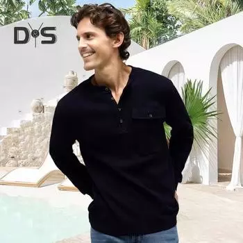 Осенне-весенняя мужская рубашка с круглым вырезом, нагрудным карманом на пуговицах, эластичными манжетами, утолщенным однотонным пуловером, свободным повседневным деловым стилем S оранжевый